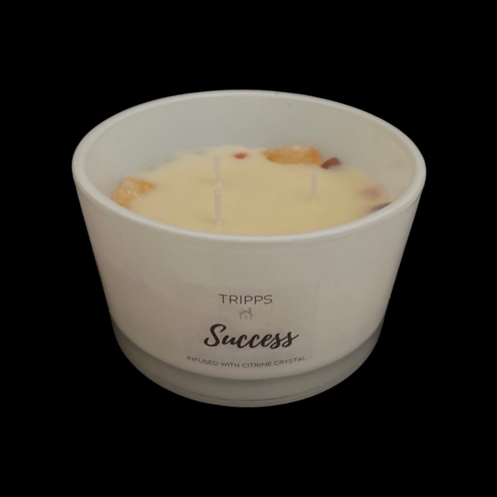 Attract Success  - Citrine Crystal Candle